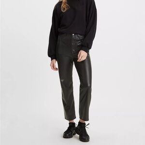 Levi’s ribcage straight jeans faux leather